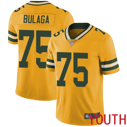 Green Bay Packers Limited Gold Youth #75 Bulaga Bryan Jersey Nike NFL Rush Vapor Untouchable->youth nfl jersey->Youth Jersey
